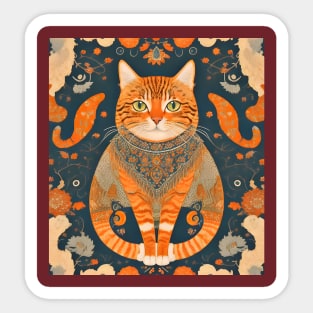 Rug pattern motif-persian cat inspired rug design Sticker